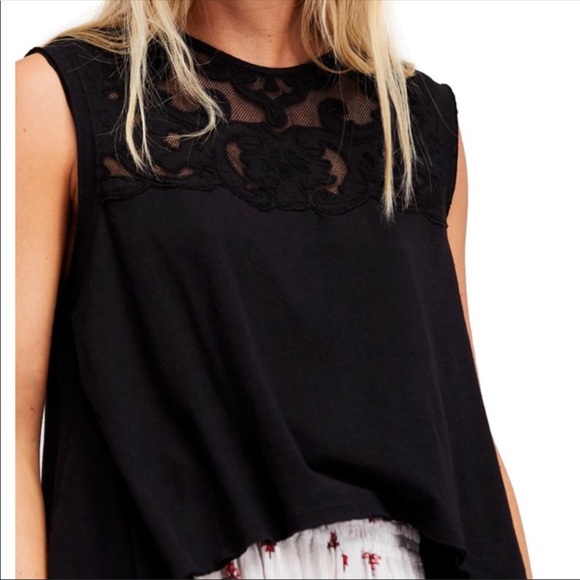 Free People Tops - Free People Black Lace front and back top
